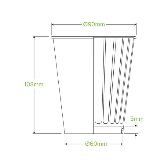 12oz/390mL (90mm) White Double Wall BioCup - 1000pcs/ctn - TEM IMPORTS™