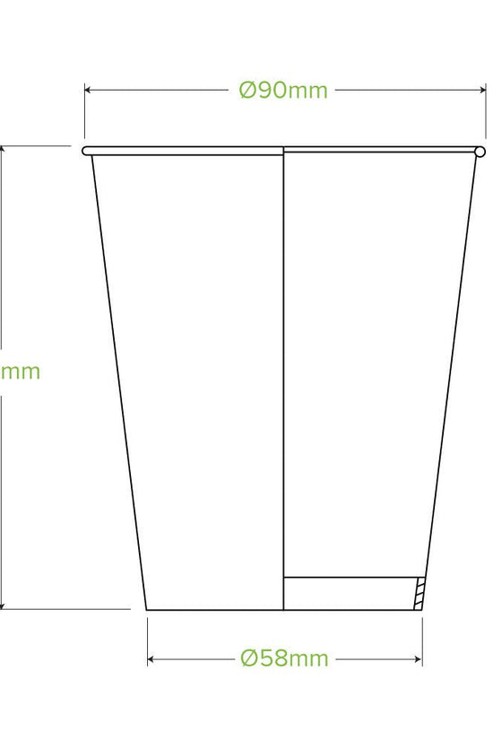 12oz/390mL Leaf (90mm) Cold Paper BioCup - 1000/CTN - TEM IMPORTS™