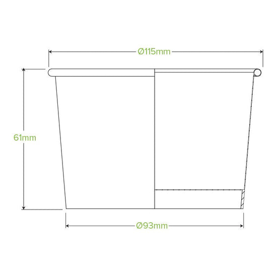 12oz/430mL White Paper BioBowl - 500pcs/Ctn - TEM IMPORTS™