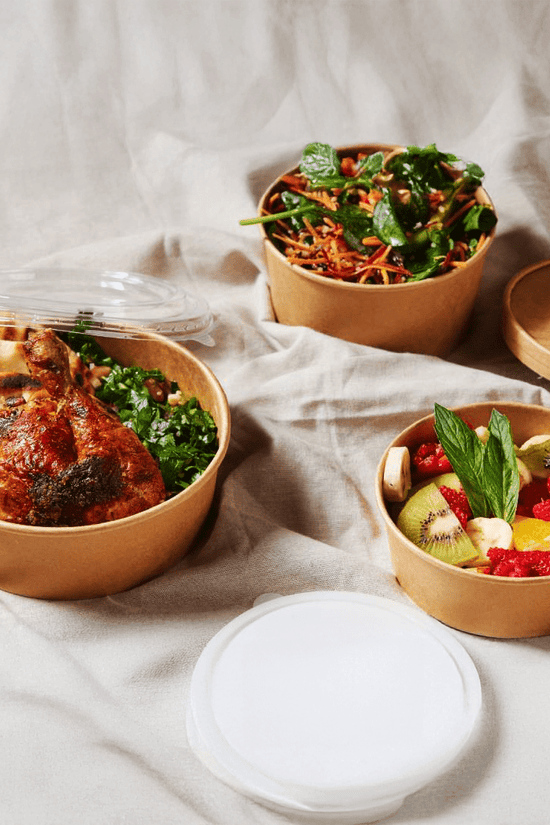1300mL PE Coated Kraft Paper Salad Bowl - TEM IMPORTS™