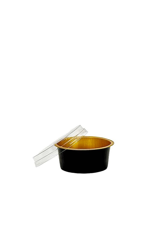 130mL Black & Gold Round Aluminium Foil Cake Tin - TEM IMPORTS™
