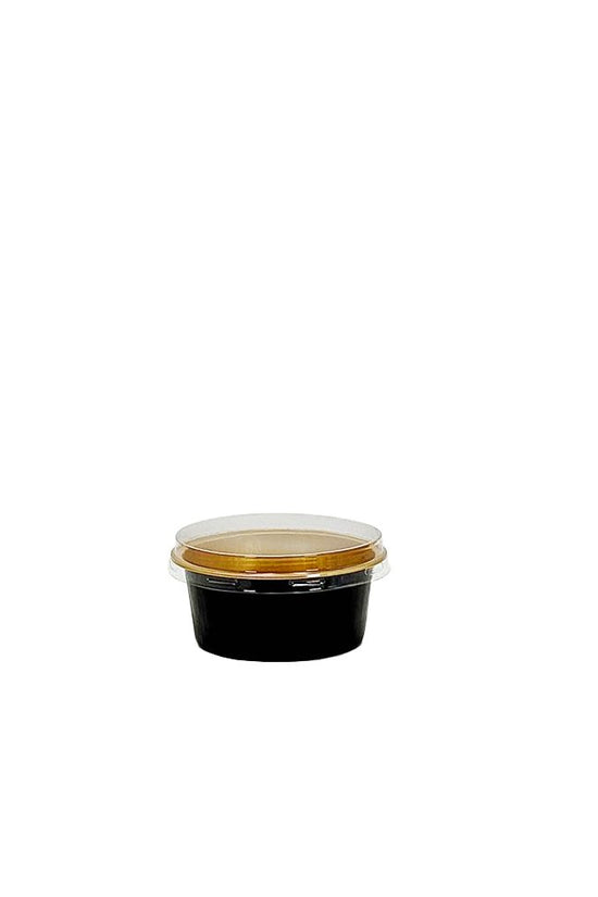 130mL Black & Gold Round Aluminium Foil Cake Tin - TEM IMPORTS™