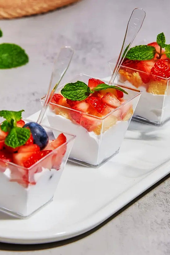 130mL Clear Mini Square Dessert Cup Base - TEM IMPORTS™