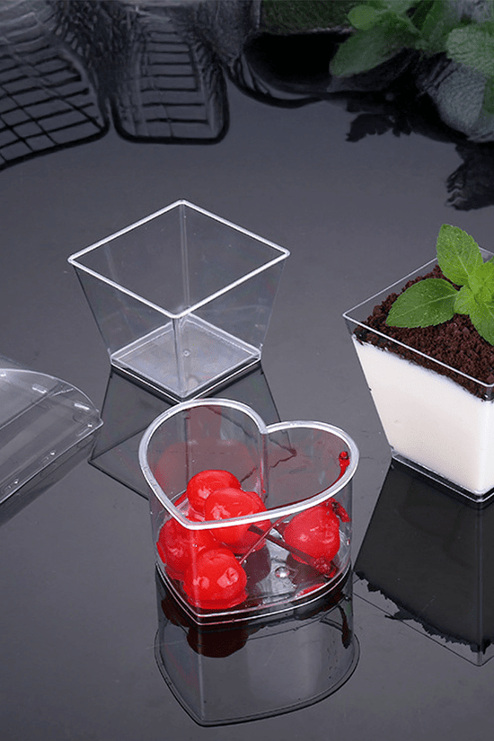 130mL Clear Mini Square Dessert Cup Base - TEM IMPORTS™