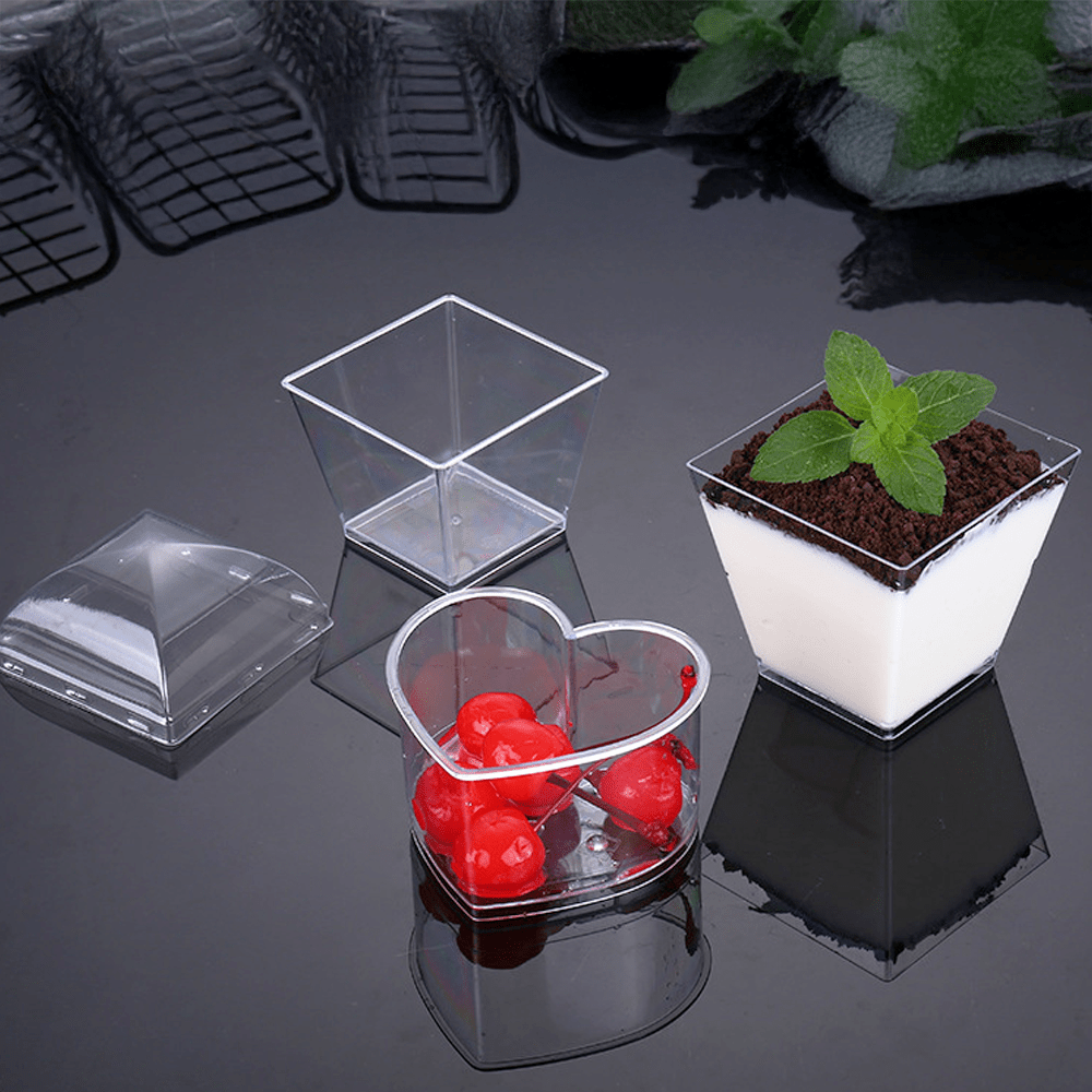 130mL Clear Mini Square Dessert Cup Base - TEM IMPORTS™