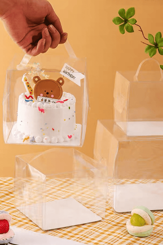 130x130x110mm Clear Square Box With Handle - TEM IMPORTS™