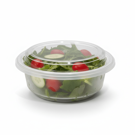 13oz/380mL Round Tampered Evident Frosted Container With Lid - TEM IMPORTS™