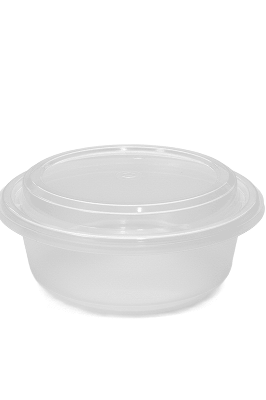 13oz/380mL Round Tampered Evident Frosted Container With Lid - TEM IMPORTS™