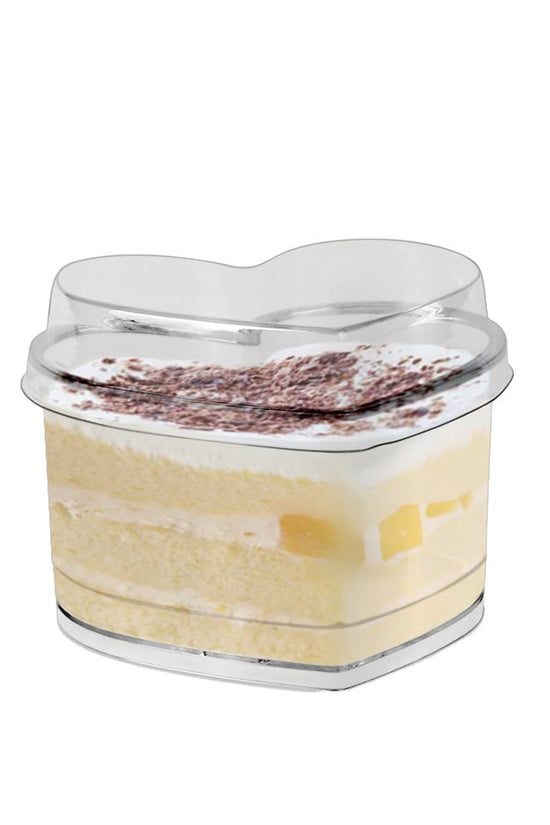 140mL Clear Heart Shape Container Base - TEM IMPORTS™