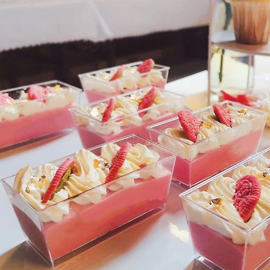 140mL Clear Mini Rectangular Dessert Container Base - TEM IMPORTS™