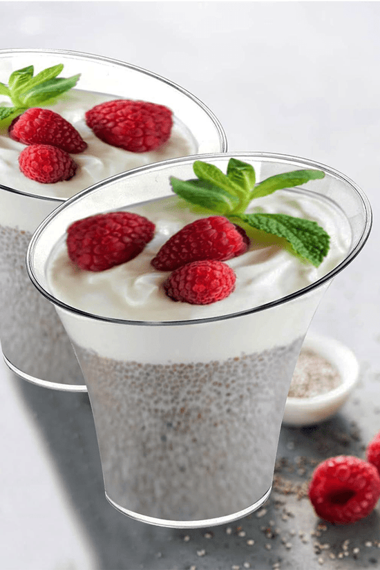 140mL Clear Slanted Wide Top Dessert Cup - TEM IMPORTS™