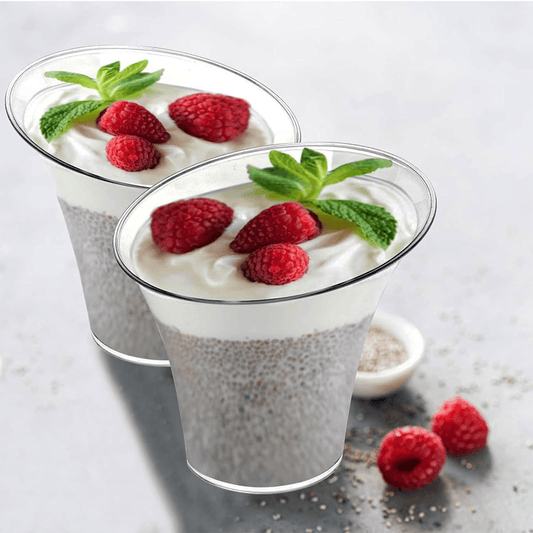 140mL Clear Slanted Wide Top Dessert Cup - TEM IMPORTS™