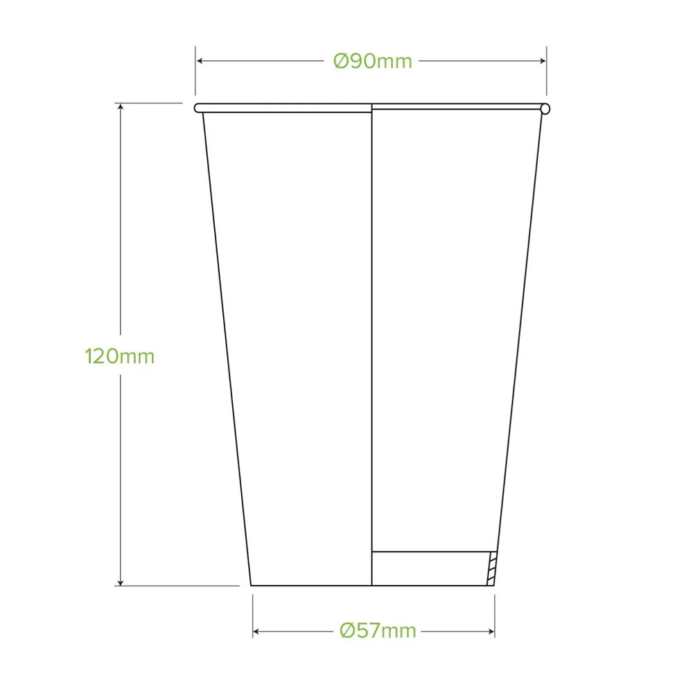14oz/420mL (90mm) Beer Cold Paper BioCup - 1000/CTN - TEM IMPORTS™