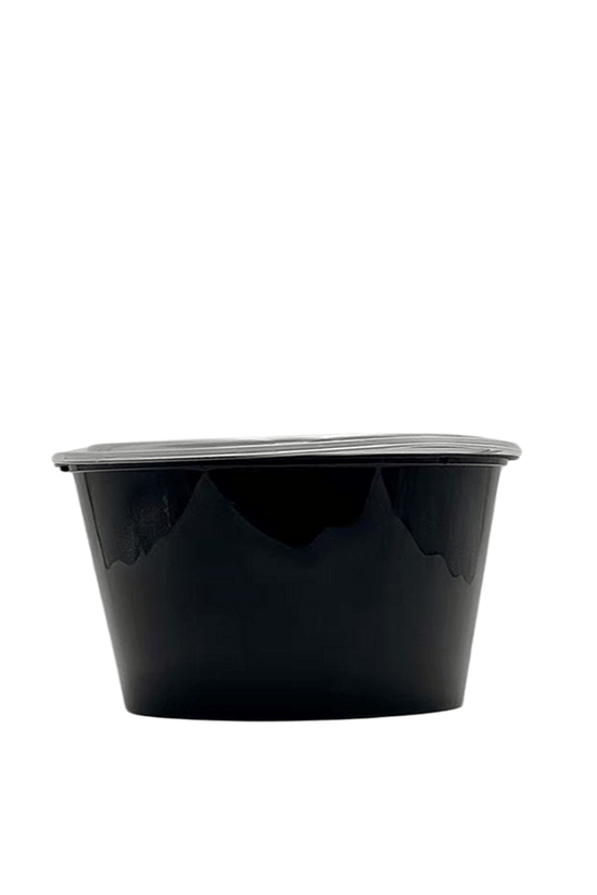1500mL Takeaway Tall Round Black Supa Bowls With Lids - TEM IMPORTS™