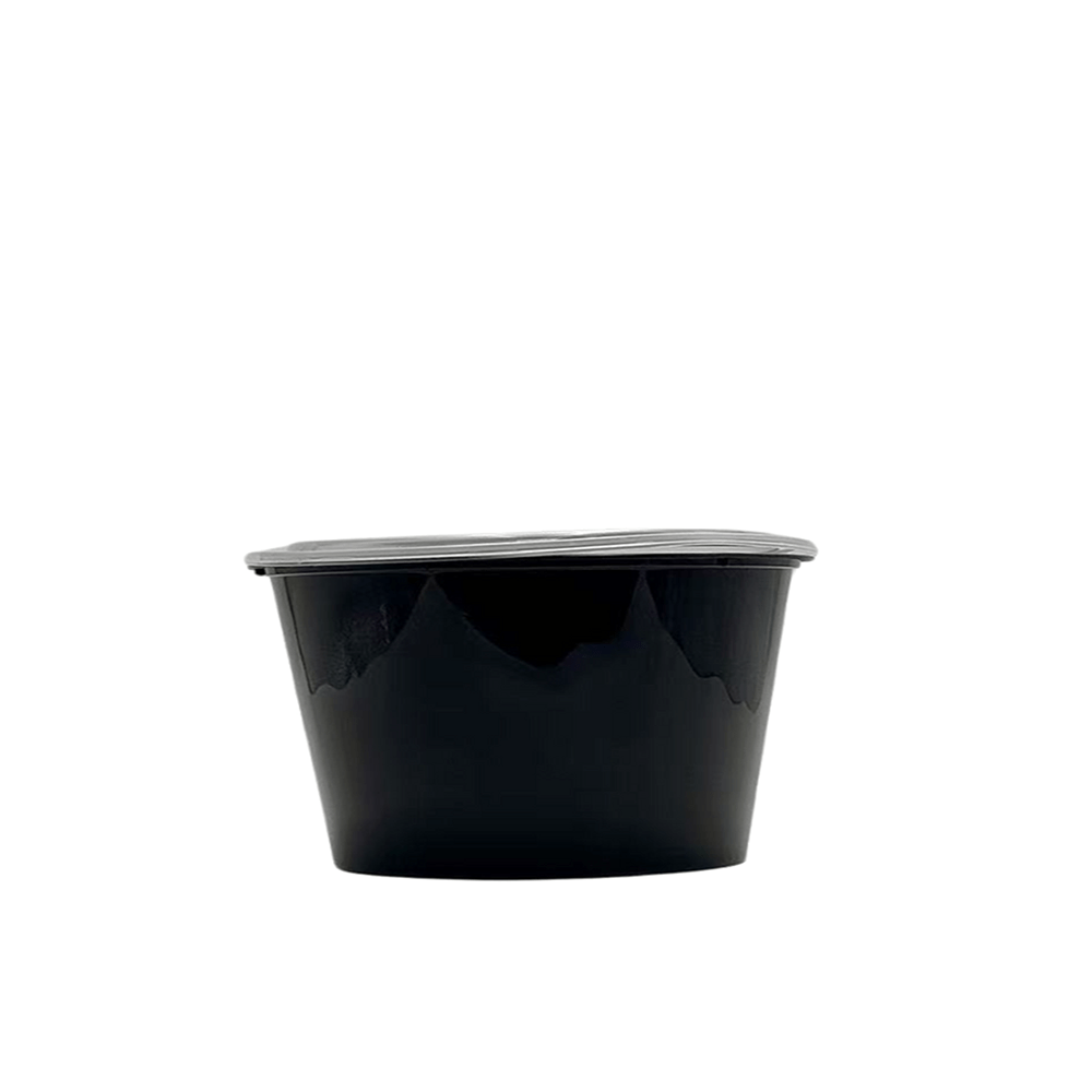 1500mL Takeaway Tall Round Black Supa Bowls With Lids - TEM IMPORTS™