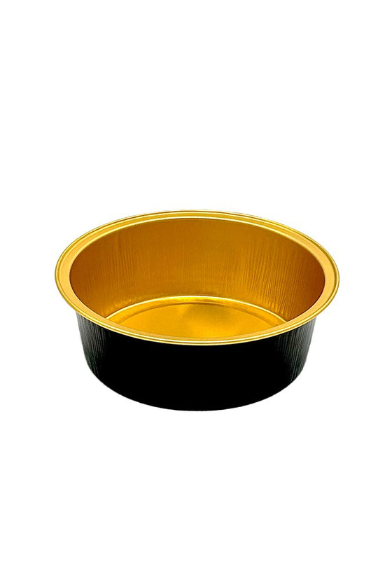 150mL Round Aluminium Smooth Wall Foil Cake Tin - Black&Gold Series