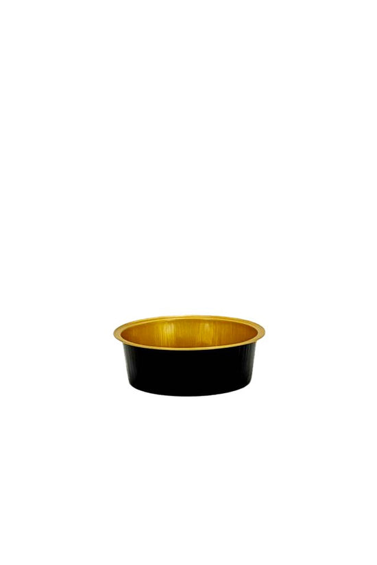 150mL Black & Gold Round Aluminium Foil Cake Tin - TEM IMPORTS™