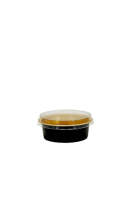 150mL Black & Gold Round Aluminium Foil Cake Tin - TEM IMPORTS™