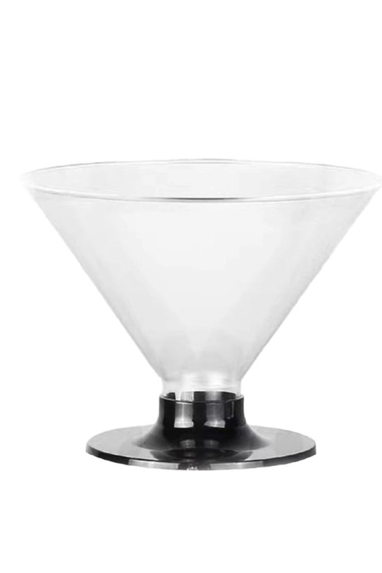 150mL Clear Mini Pedestal Short Martini Dessert Cup - Black Stand - TEM IMPORTS™