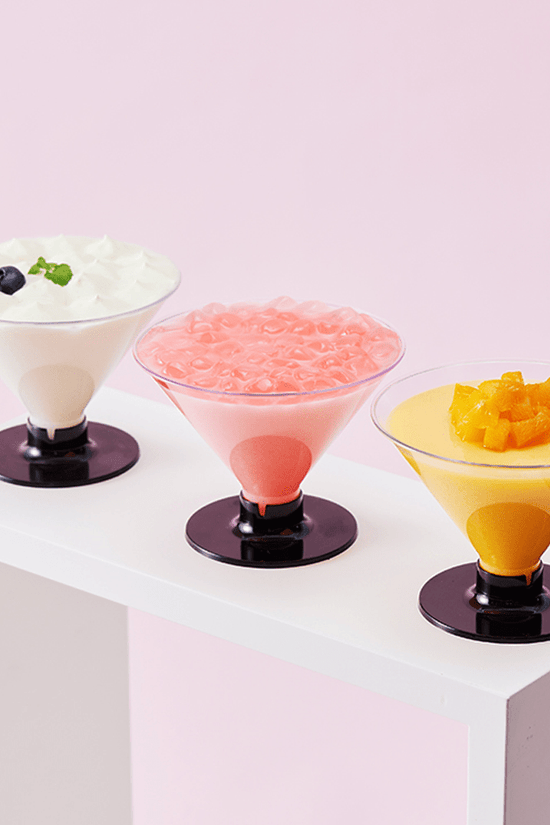 150mL Clear Mini Pedestal Short Martini Dessert Cup - Black Stand - TEM IMPORTS™