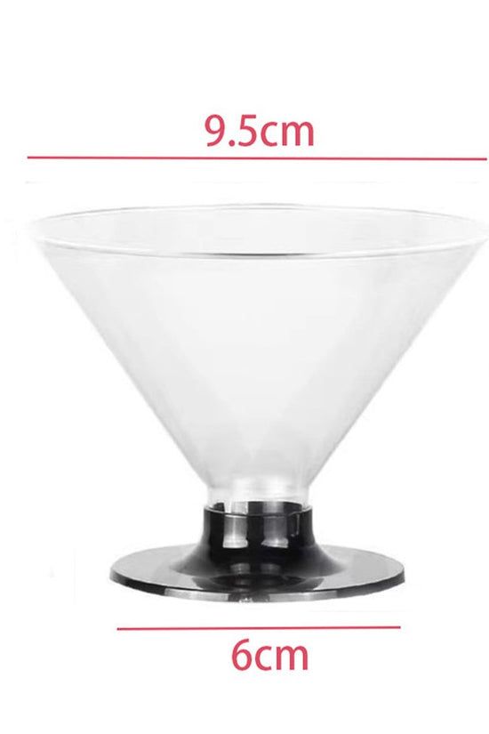 150mL Clear Mini Pedestal Short Martini Dessert Cup - Black Stand - TEM IMPORTS™