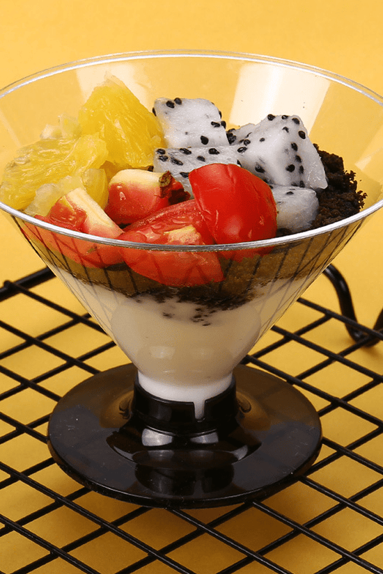 150mL Clear Mini Pedestal Short Martini Dessert Cup - Black Stand - TEM IMPORTS™