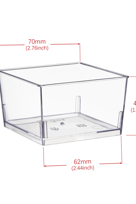 150mL Clear Mini Short Square Dessert Cup Base - TEM IMPORTS™
