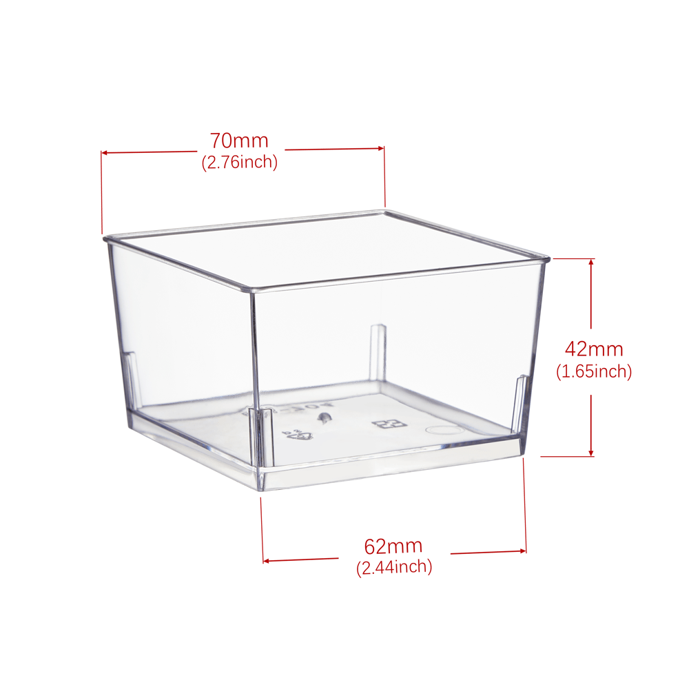 150mL Clear Mini Short Square Dessert Cup Base - TEM IMPORTS™