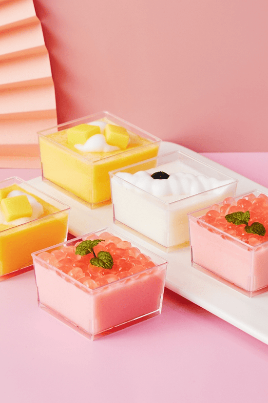 150mL Clear Mini Short Square Dessert Cup Base - TEM IMPORTS™