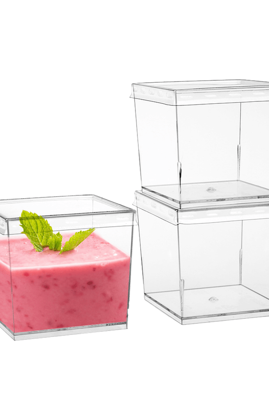 150mL Clear Mini Square Dessert Cup Base - TEM IMPORTS™