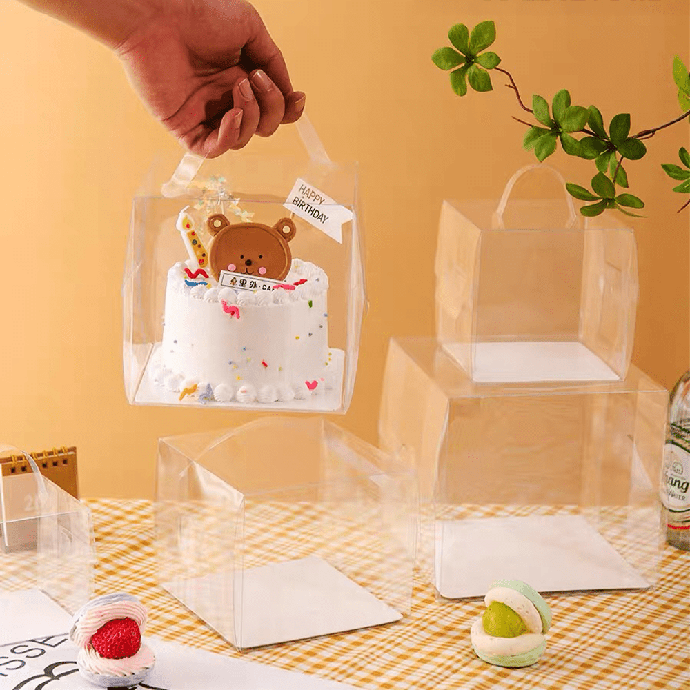 150x150x130mm Clear Square Box With Handle - TEM IMPORTS™