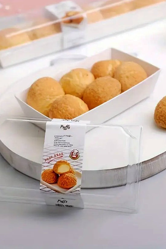 15x8.5cm Rectangular White Paper Tray With Clear Lid - TEM IMPORTS™