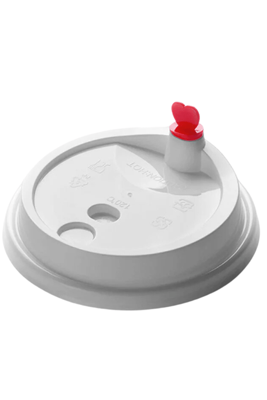 16 - 24oz - (D/90mm) Bubble Tea Cup Lid With Red Heart Plug - TEM IMPORTS™