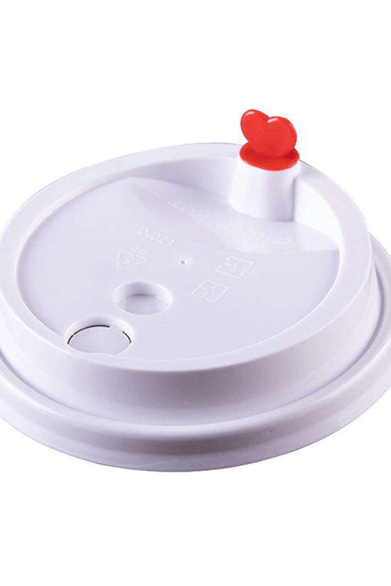 16 - 24oz - (D/95mm) Bubble Tea Cup Lid With Red Heart Plug - TEM IMPORTS™