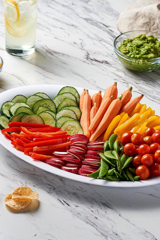16 Inch Plastic Oval Food Platter - White - TEM IMPORTS™