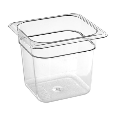 1/6 Size Clear Polycarbonate Food Pan - 150mm Deep