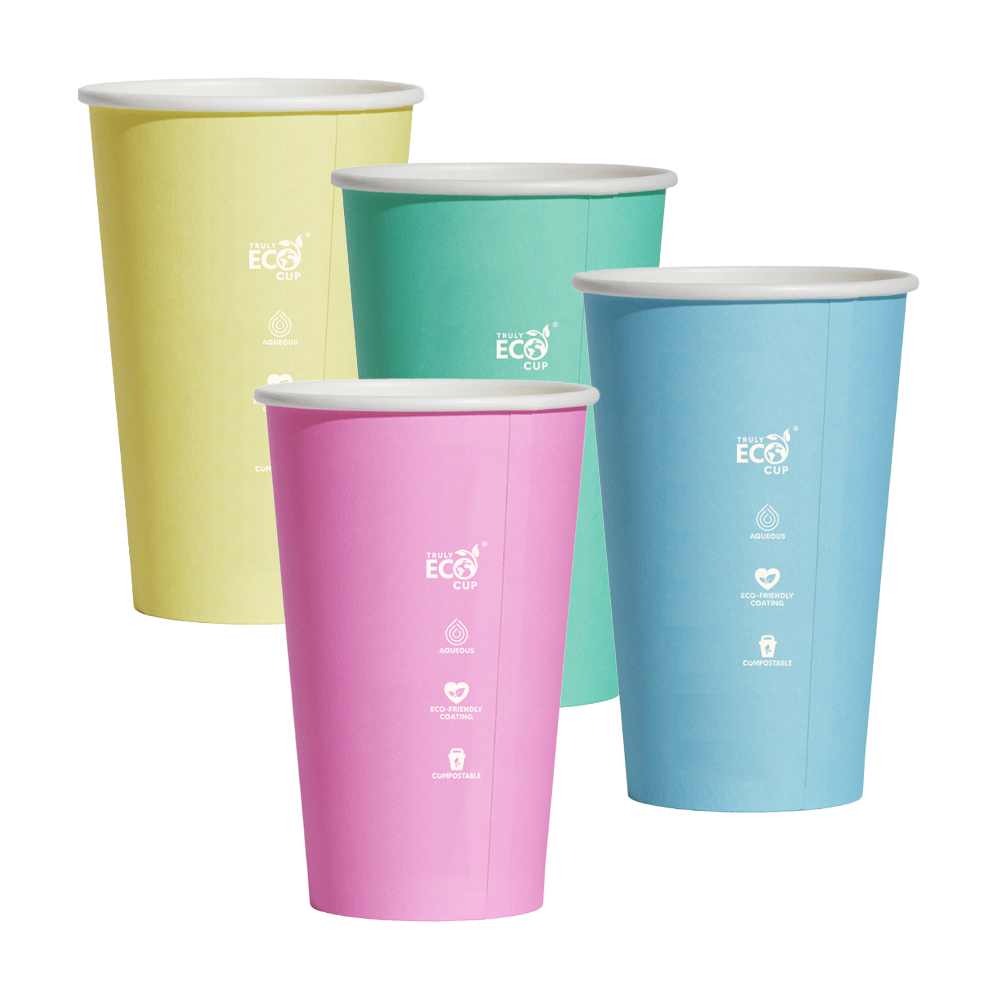 16oz (D/90mm) Truly Eco Pastel Single Wall Coffee Cup - TEM IMPORTS™