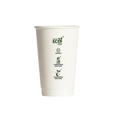 16oz Truly Eco® Aqueous Double Wall Paper Cup White - 500/CTN - TEM IMPORTS™