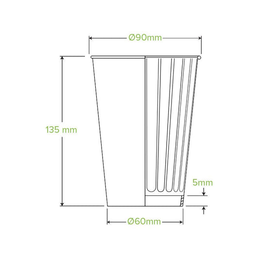 16oz/460mL (90mm) Black Double Wall BioCup - 1000pcs/ctn - TEM IMPORTS™