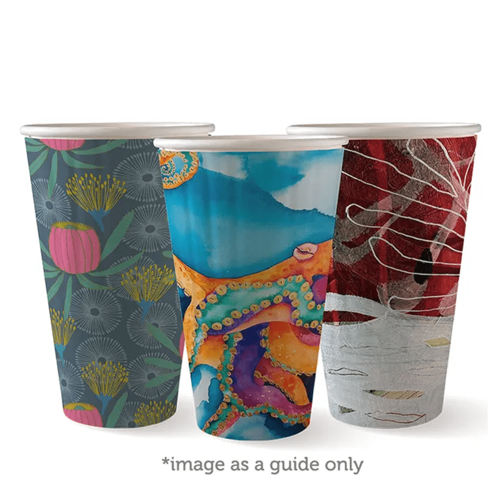 16oz/460mL (90mm) Embossed Art Series Double Wall BioCup - 600/ctn - TEM IMPORTS™
