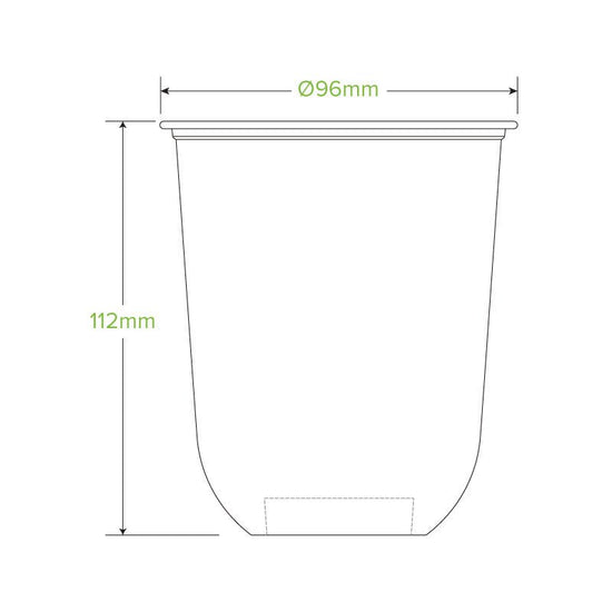 16oz/500mL (96mm) Clear PET Tumbler BioCup - 1000pcs/ctn - TEM IMPORTS™