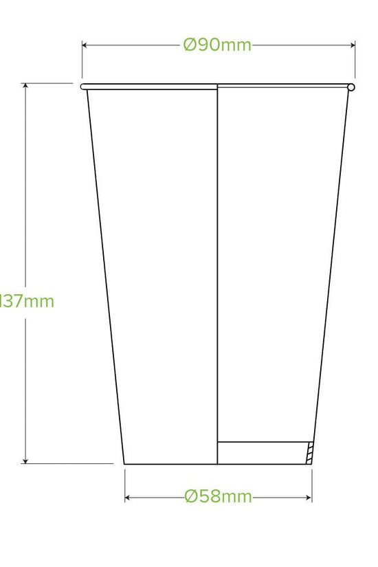 16oz/510mL Leaf (90mm) Cold Paper BioCup - 1000/CTN - TEM IMPORTS™