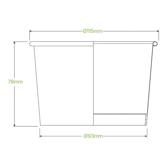 16oz/550mL White Paper BioBowl - 500pcs/Ctn - TEM IMPORTS™