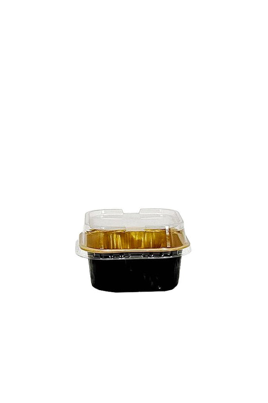 170mL Black & Gold Square Aluminium Foil Cake Tin - TEM IMPORTS™