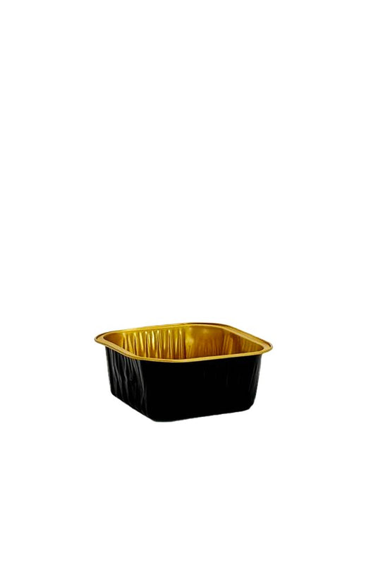 170mL Black & Gold Square Aluminium Foil Cake Tin - TEM IMPORTS™