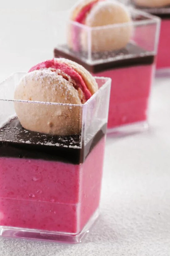 170mL Clear Mini Tall Square Dessert Cup Base - TEM IMPORTS™