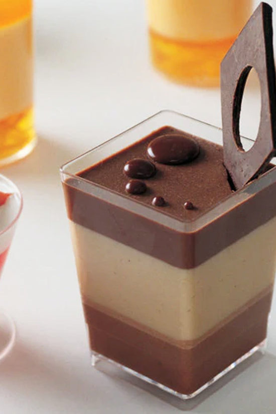 170mL Clear Mini Tall Square Dessert Cup Base - TEM IMPORTS™