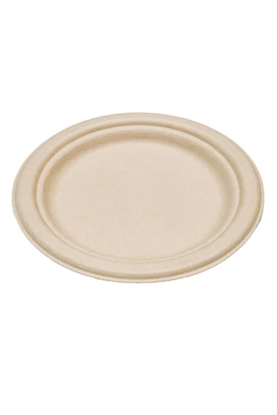 171mm/6.75" Inch Natural Round Sugarcane Plate - TEM IMPORTS™