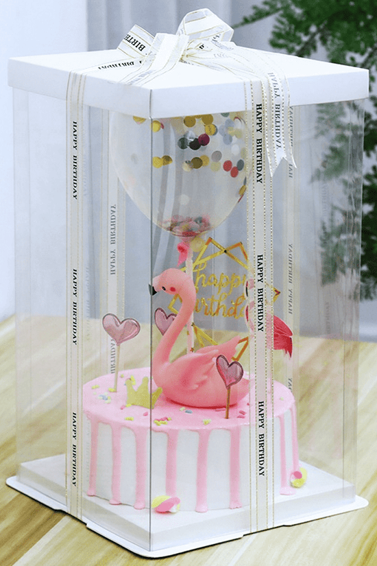 17x17x28 Transparent Square Box With Paper Lid - TEM IMPORTS™