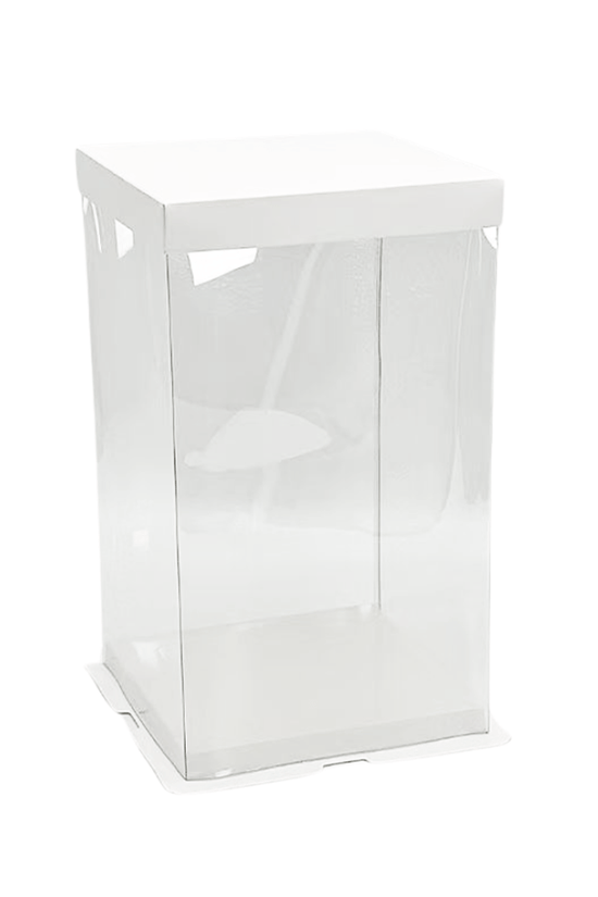 17x17x28 Transparent Square Box With Paper Lid - TEM IMPORTS™